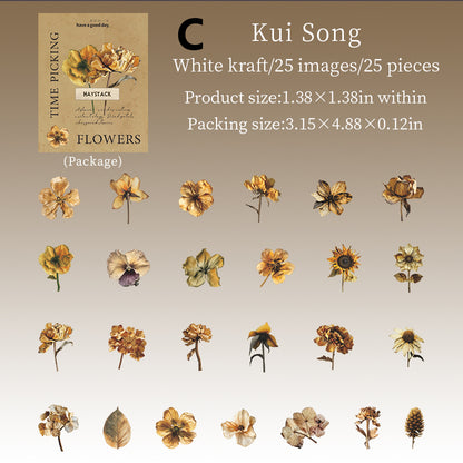 Time Picking Flower Stickers 25pcs
