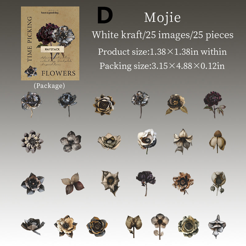 Time Picking Flower Stickers 25pcs