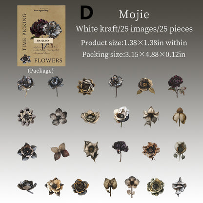 Time Picking Flower Stickers 25pcs