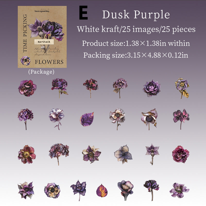 Time Picking Flower Stickers 25pcs