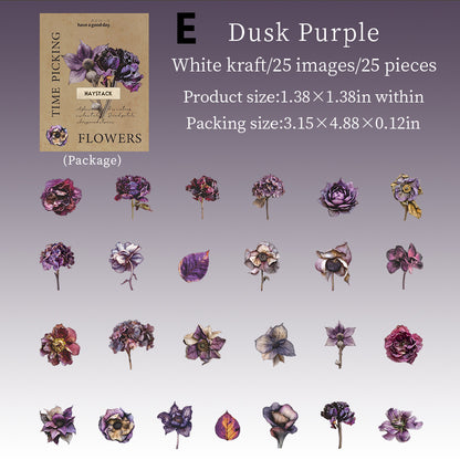 Time Picking Flower Stickers 25pcs