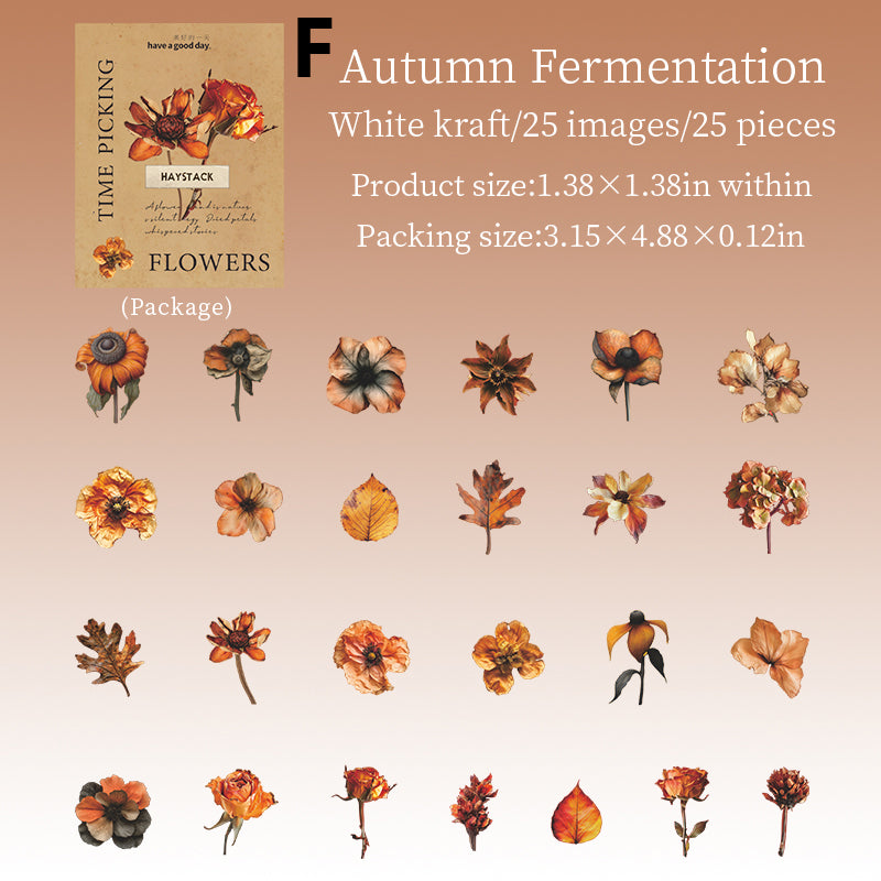 Time Picking Flower Stickers 25pcs