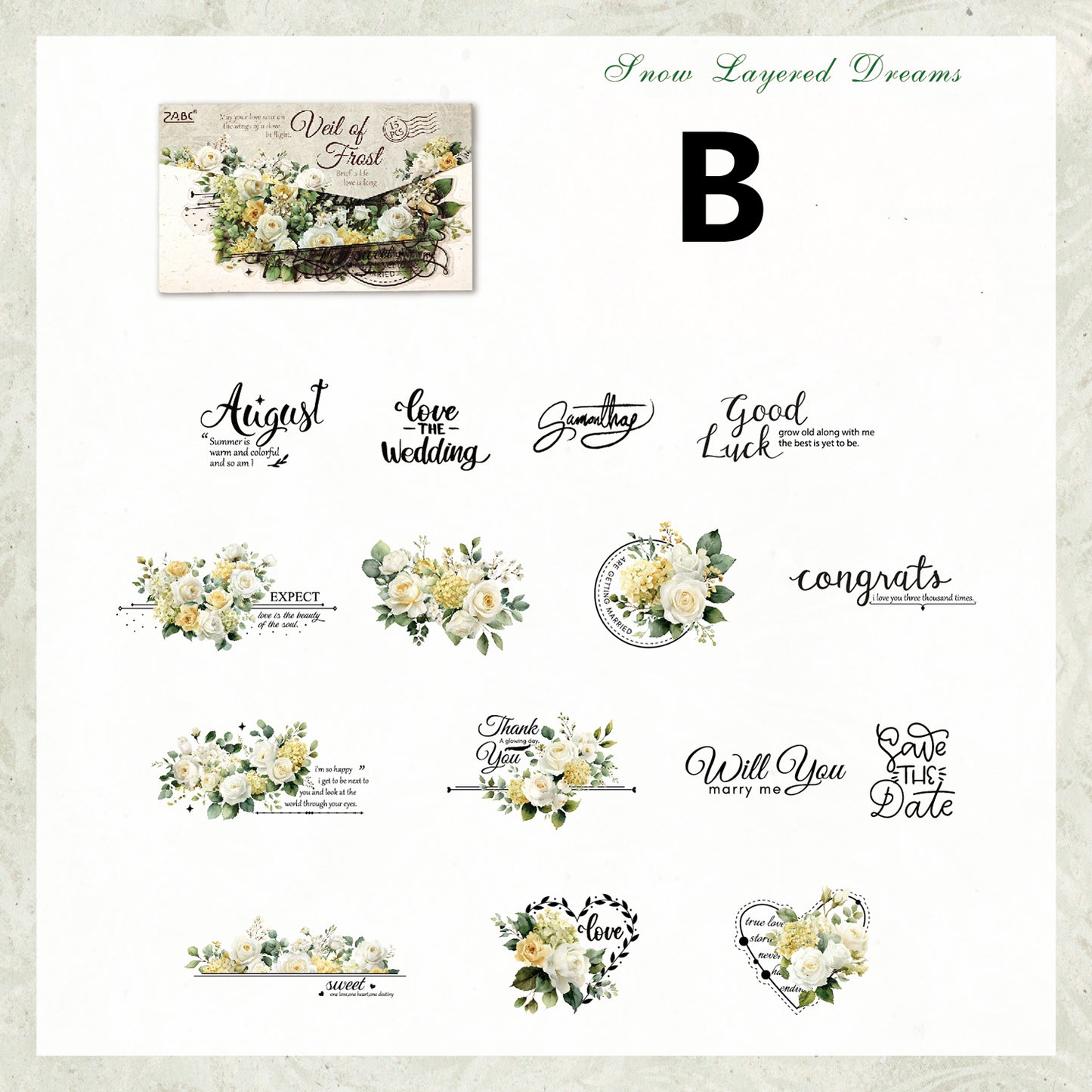 Tinted Silk Melody Sticker 15pcs