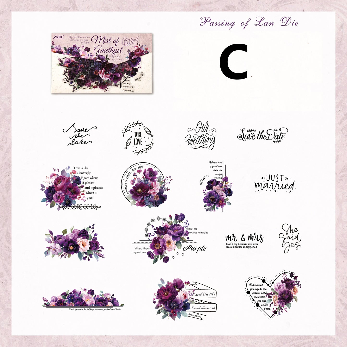 Tinted Silk Melody Sticker 15pcs