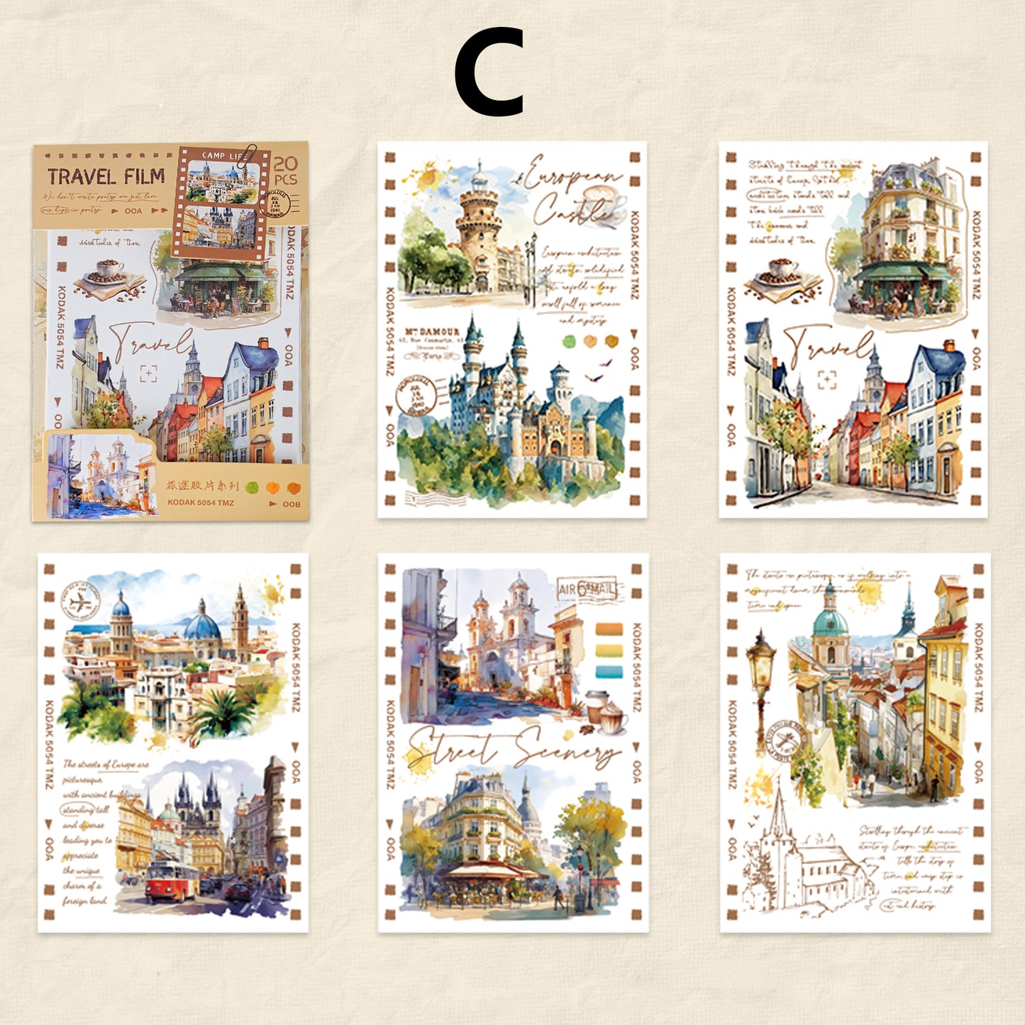 Travel Film Sitcker 20pcs