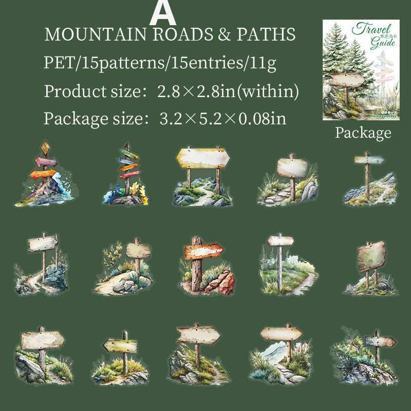 Travel Guide Sticker 15pcs