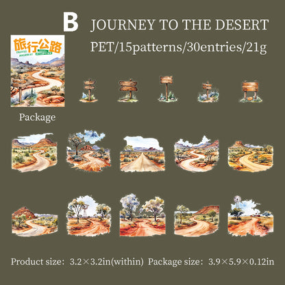 Travel Highway Sticker 30pcs