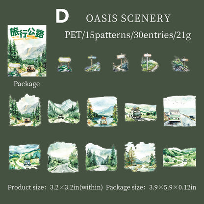 Travel Highway Sticker 30pcs