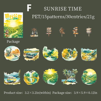 Travel Highway Sticker 30pcs