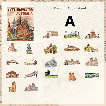 Travel Map Romance Sticker 20pcs