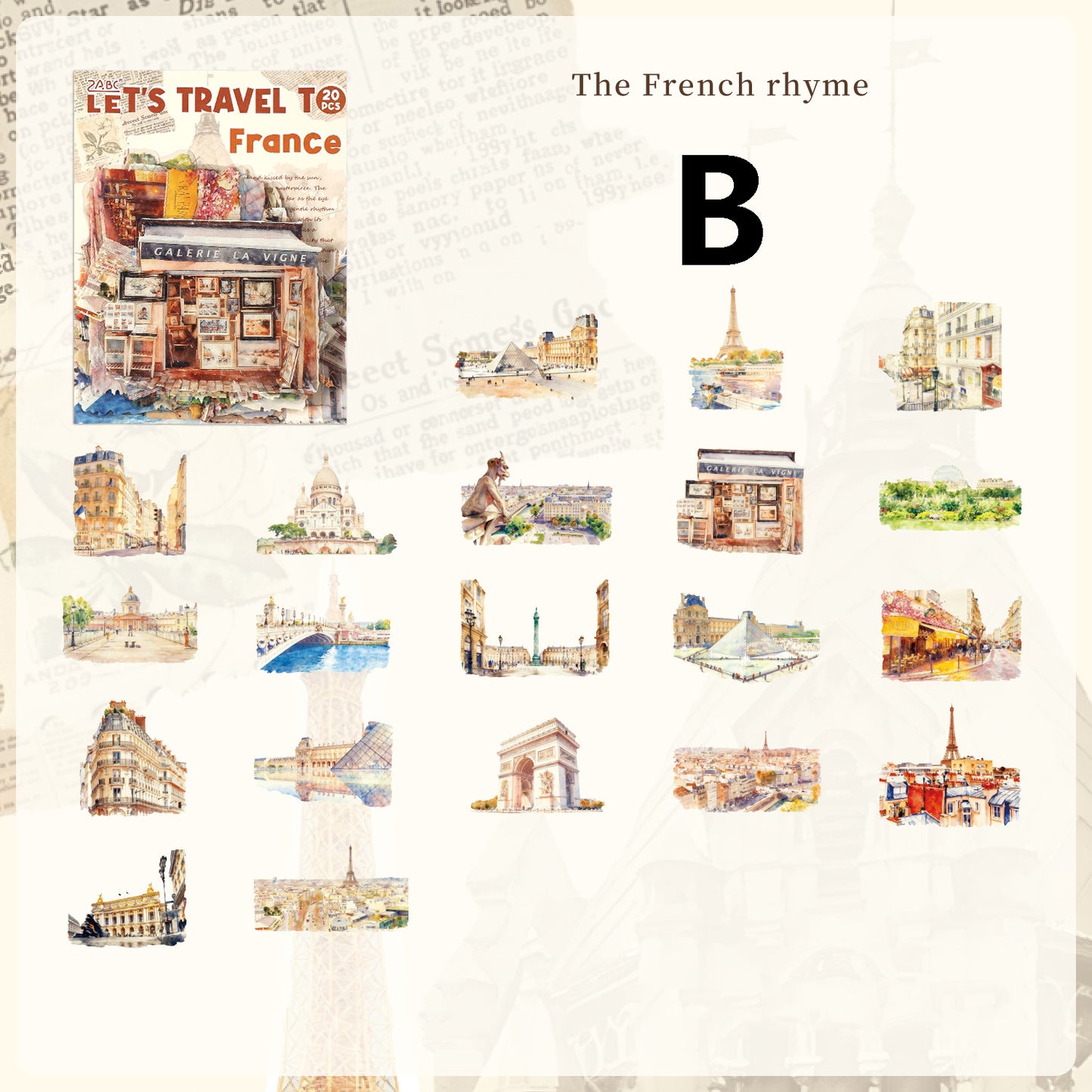 Travel Map Romance Sticker 20pcs