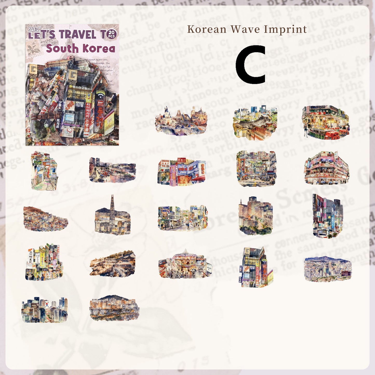 Travel Map Romance Sticker 20pcs