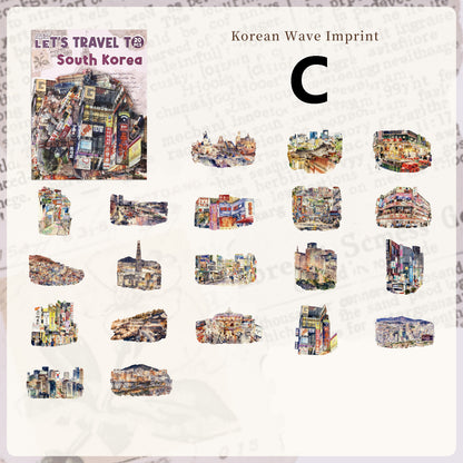 Travel Map Romance Sticker 20pcs
