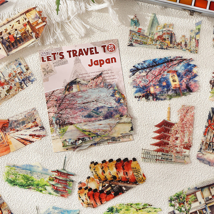 Travel Map Romance Sticker 20pcs