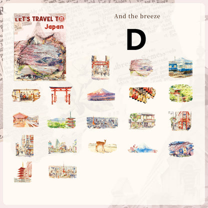 Travel Map Romance Sticker 20pcs
