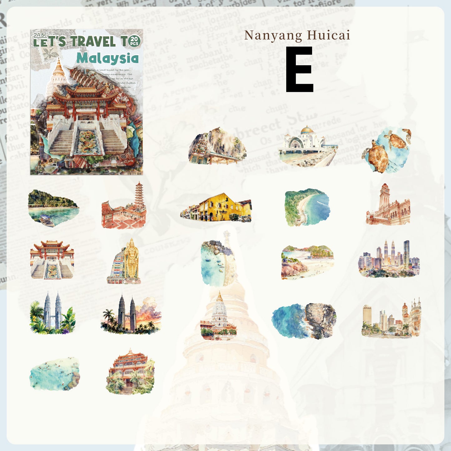 Travel Map Romance Sticker 20pcs