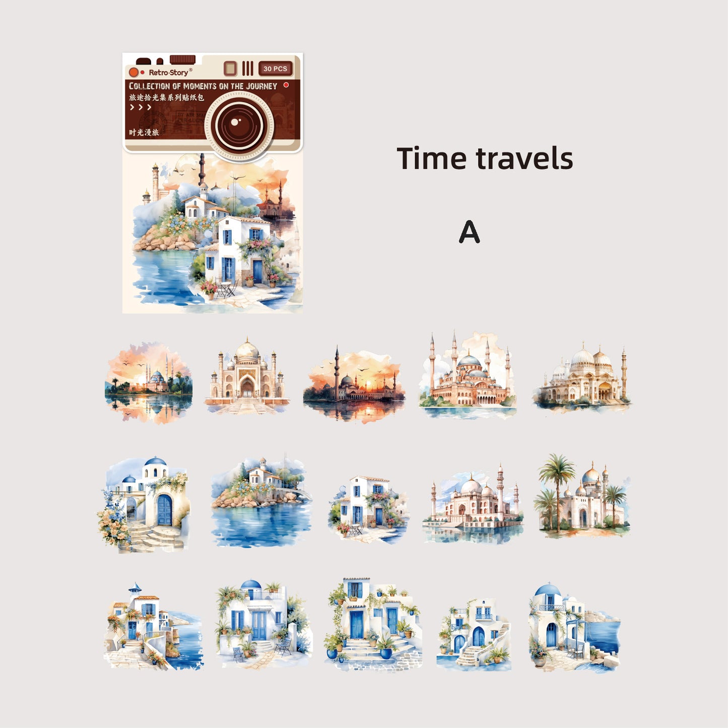 Travel Time Stickers Pack 30pcs