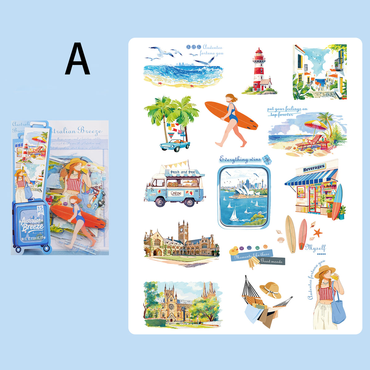 Traveling Thruough Time Sticker 15pcs
