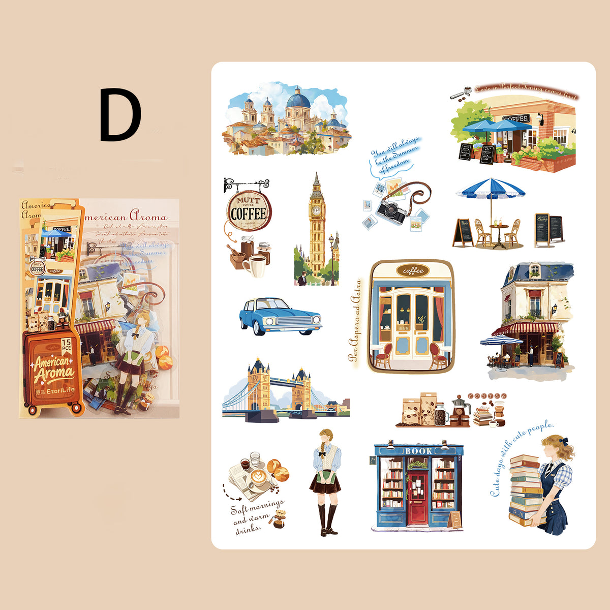 Traveling Thruough Time Sticker 15pcs