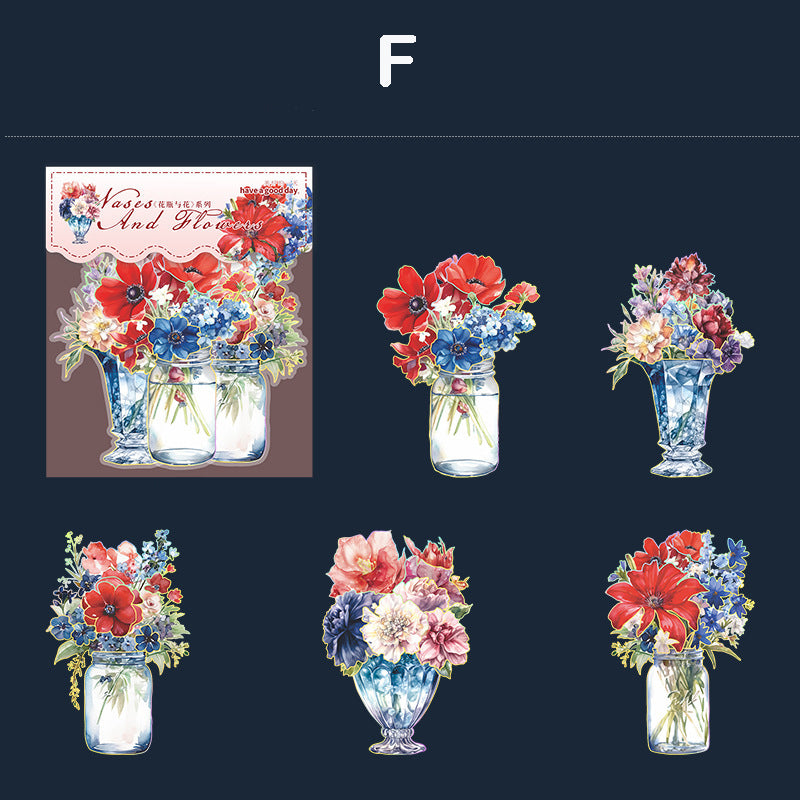 Vases and Flowers Stickers 10pcs