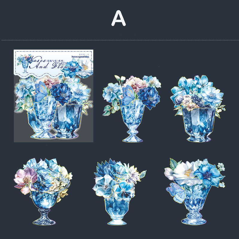 Vases and Flowers Stickers 10pcs