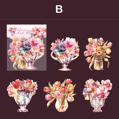 Vases and Flowers Stickers 10pcs