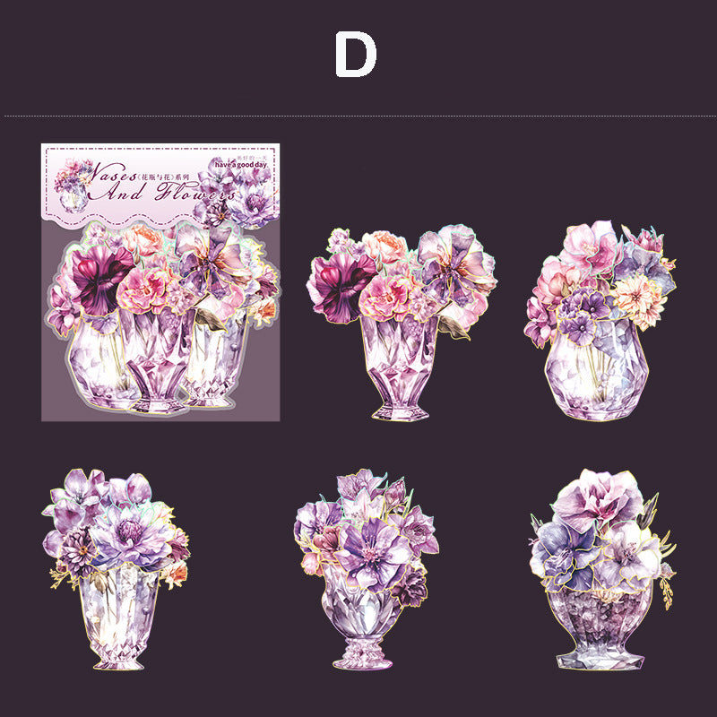 Vases and Flowers Stickers 10pcs