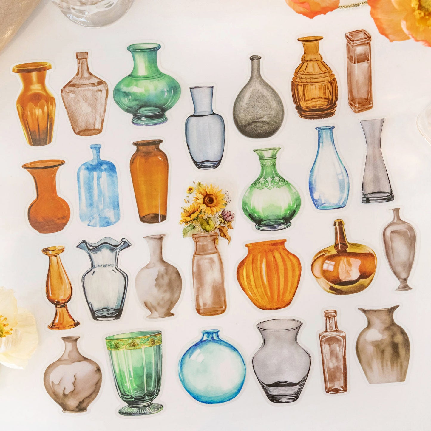 Vase theme stickers 30pcs