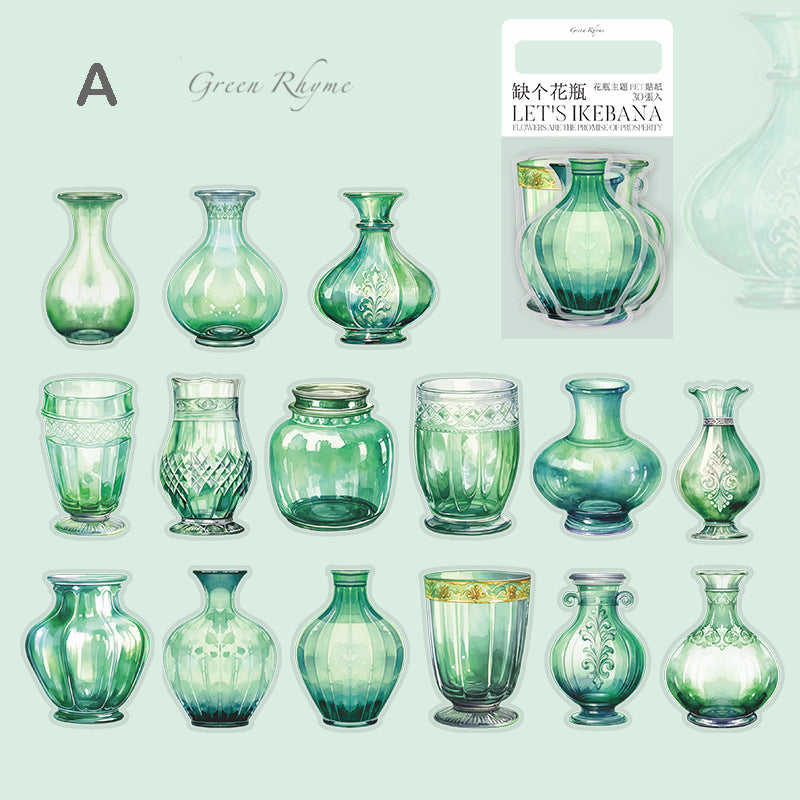 Vase theme stickers 30pcs