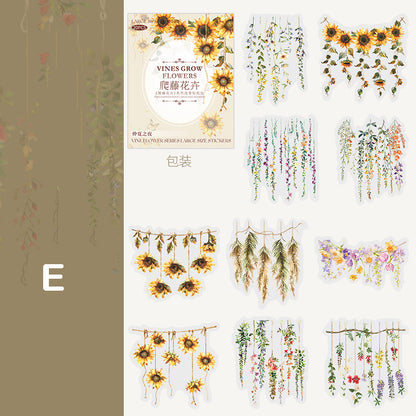 Vines Grow Flowers Stickers 20pcs