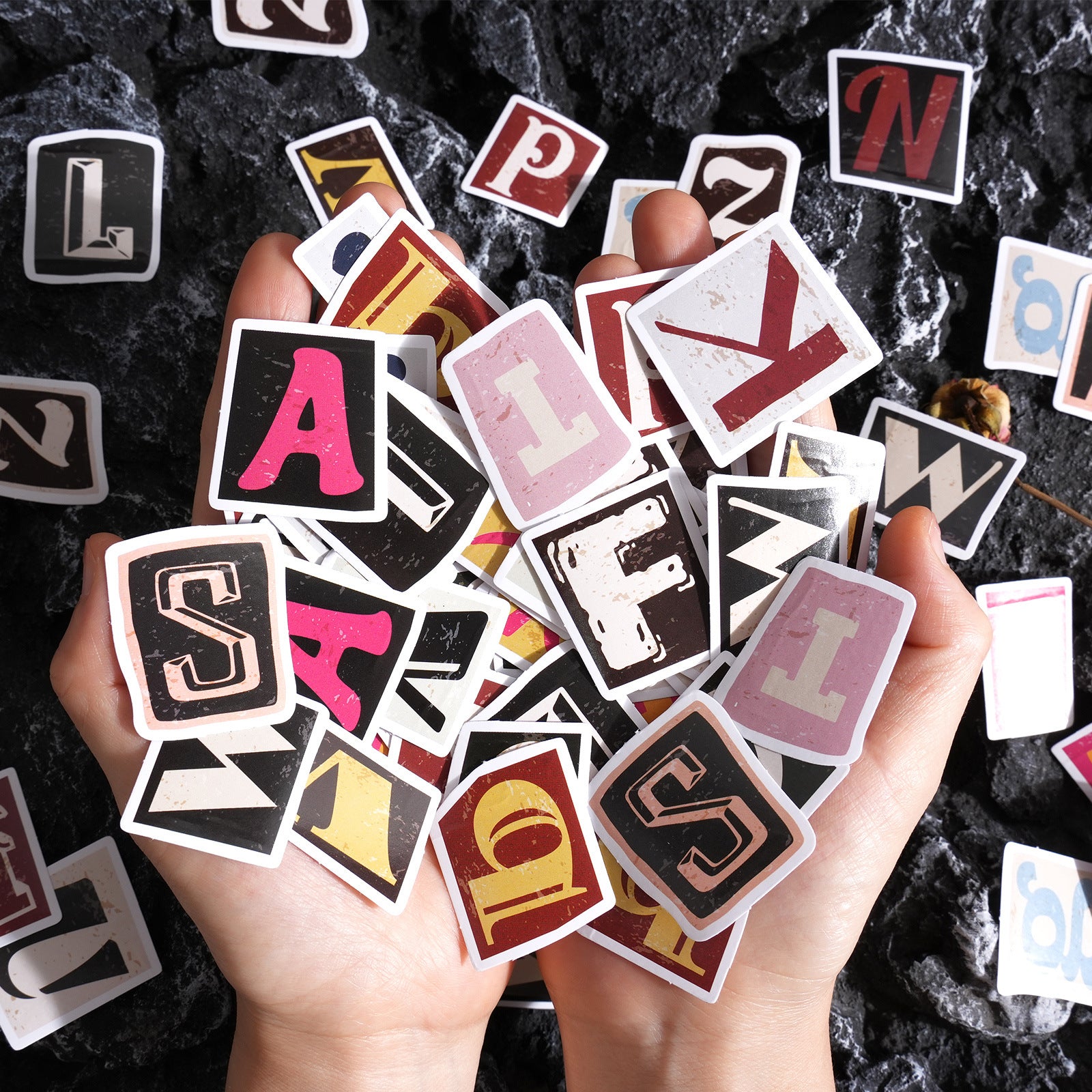 Sticker Letter Vintage Alphabet Sticker 52pcs – Estarcase