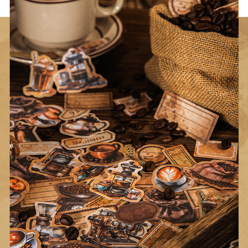 Vintage Coffee Theme Stickers Pack 40pcs