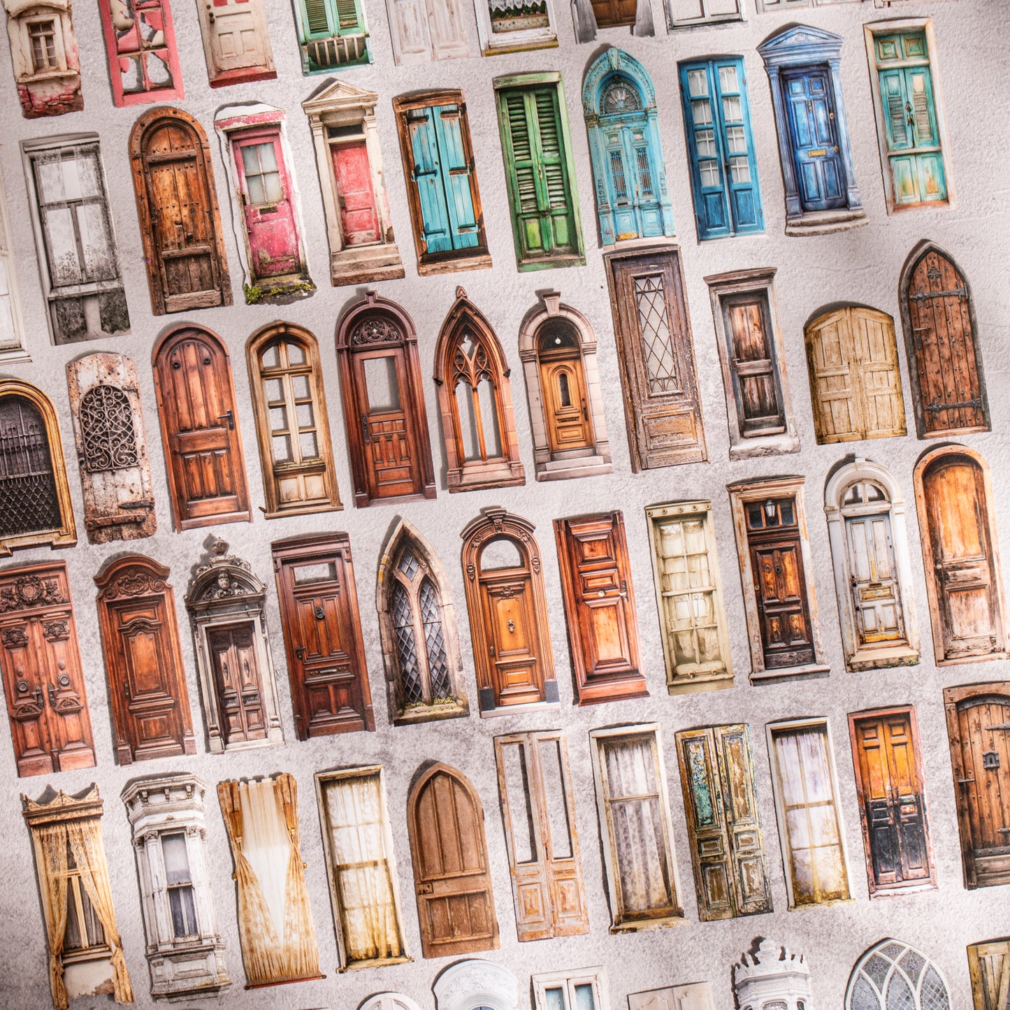 Vintage Doors Windows Stickers 20pcs