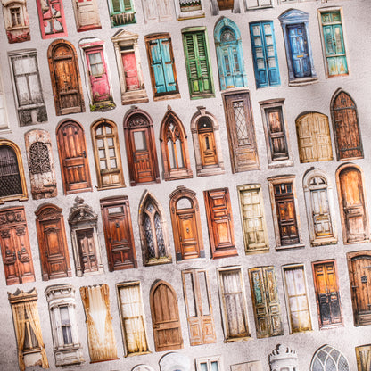 Vintage Doors Windows Stickers 20pcs