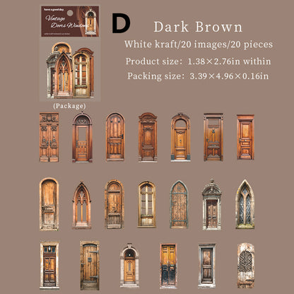 Vintage Doors Windows Stickers 20pcs