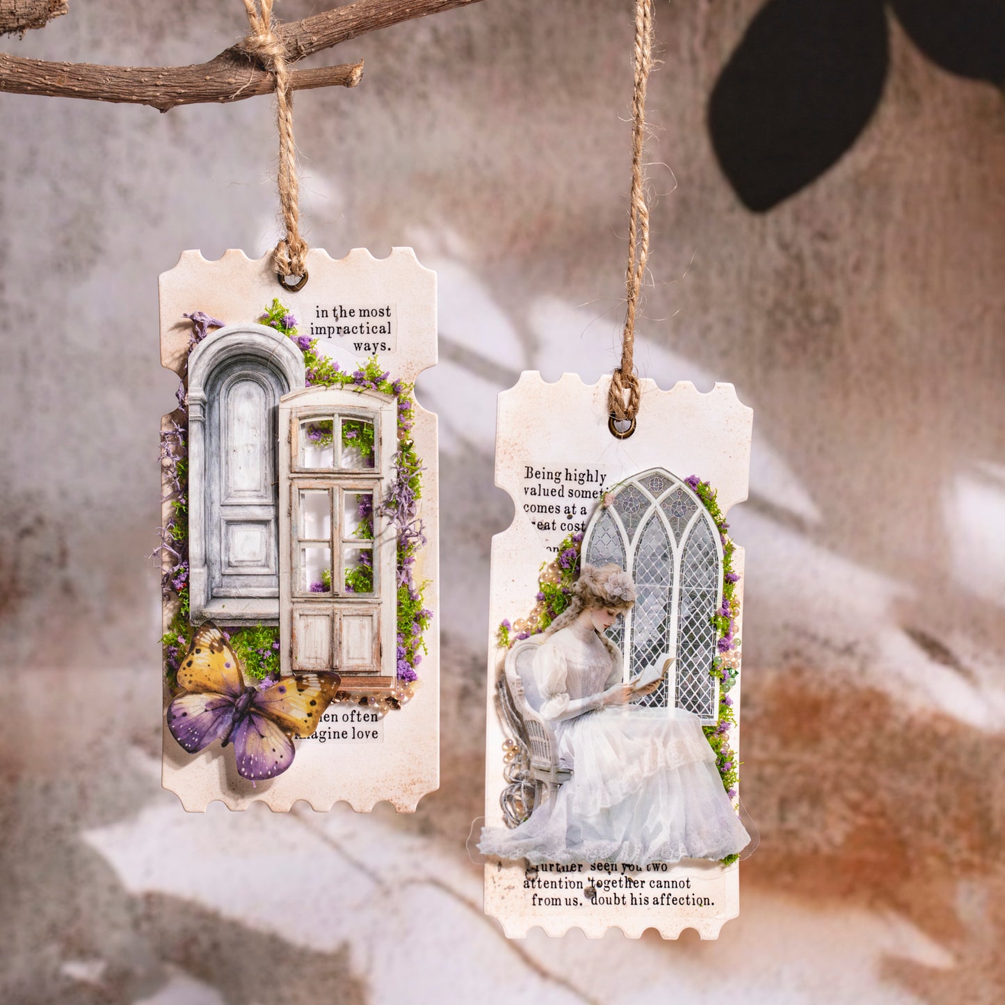 Vintage Doors Windows Stickers 20pcs