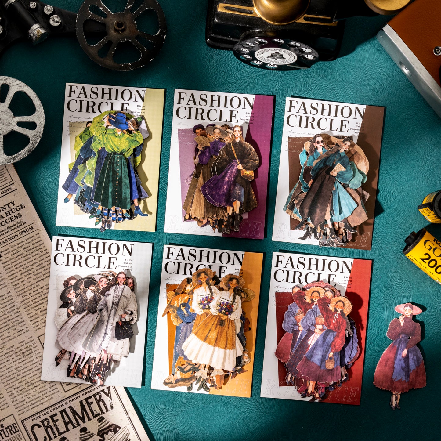 Vintage Fashion Sticker 20pcs