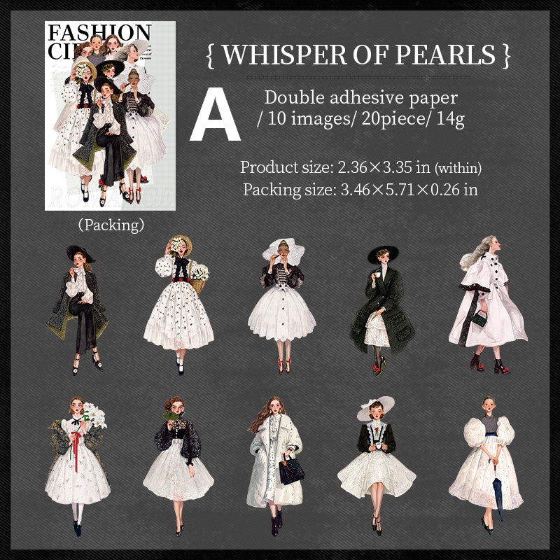 Vintage Fashion Sticker 20pcs