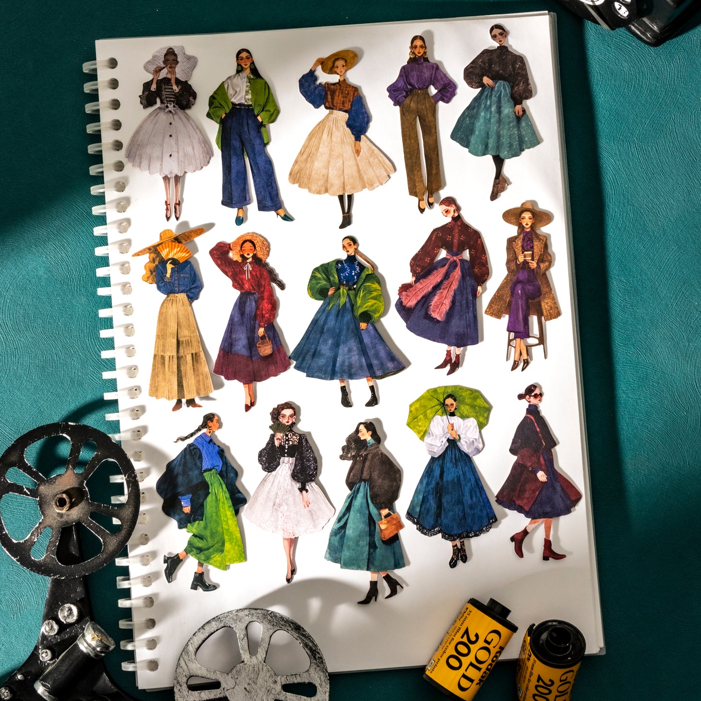 Vintage Fashion Sticker 20pcs