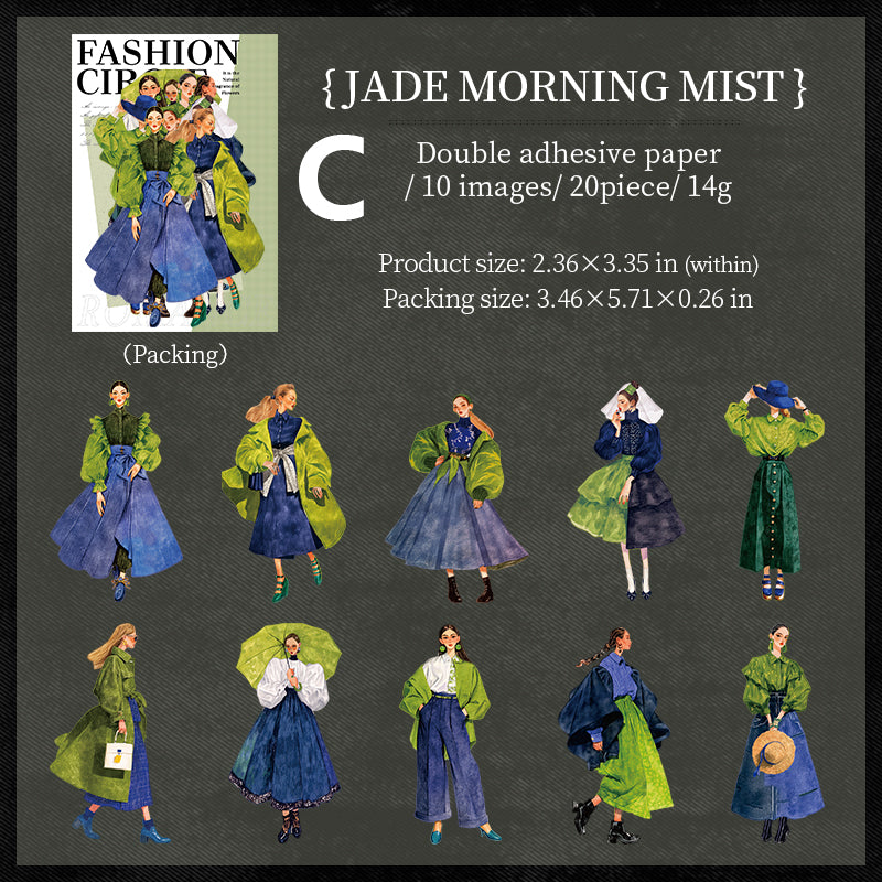 Vintage Fashion Sticker 20pcs