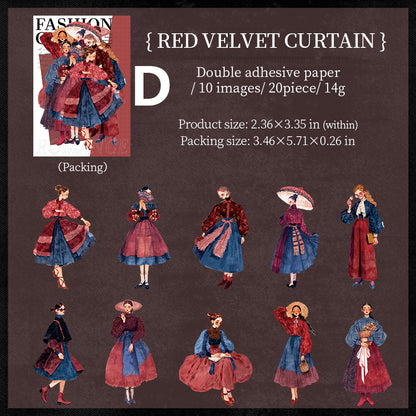 Vintage Fashion Sticker 20pcs