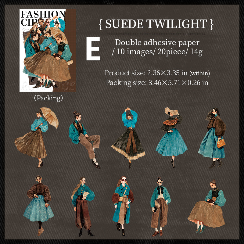 Vintage Fashion Sticker 20pcs