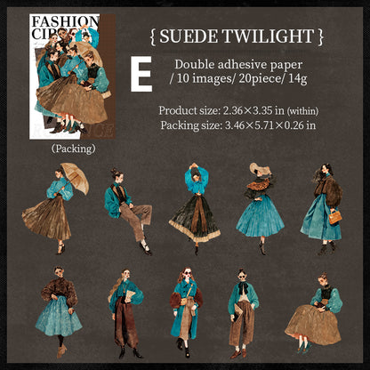 Vintage Fashion Sticker 20pcs