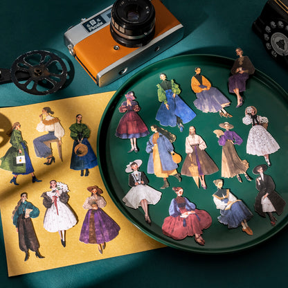 Vintage Fashion Sticker 20pcs