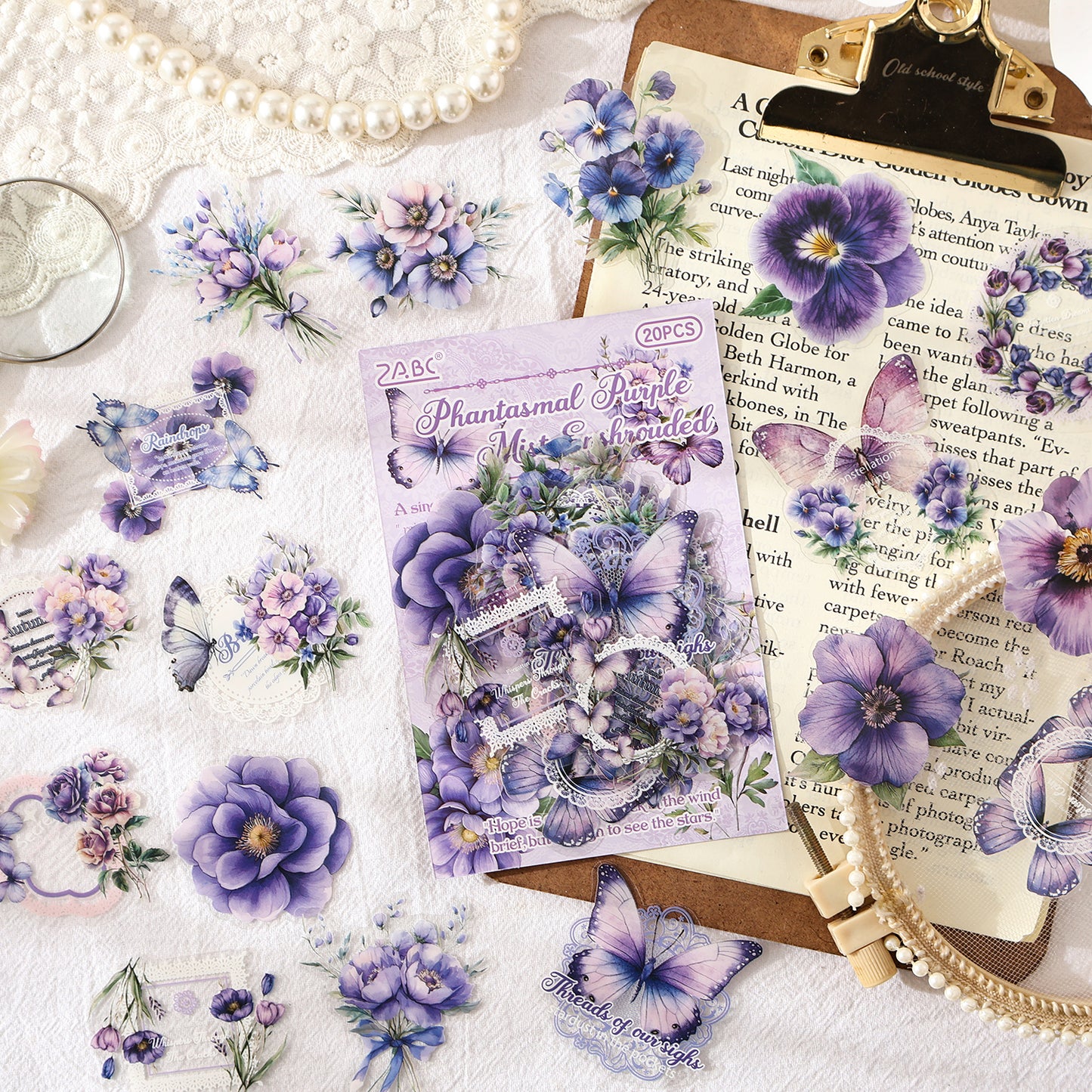 Vintage Flower Sticker 20pcs