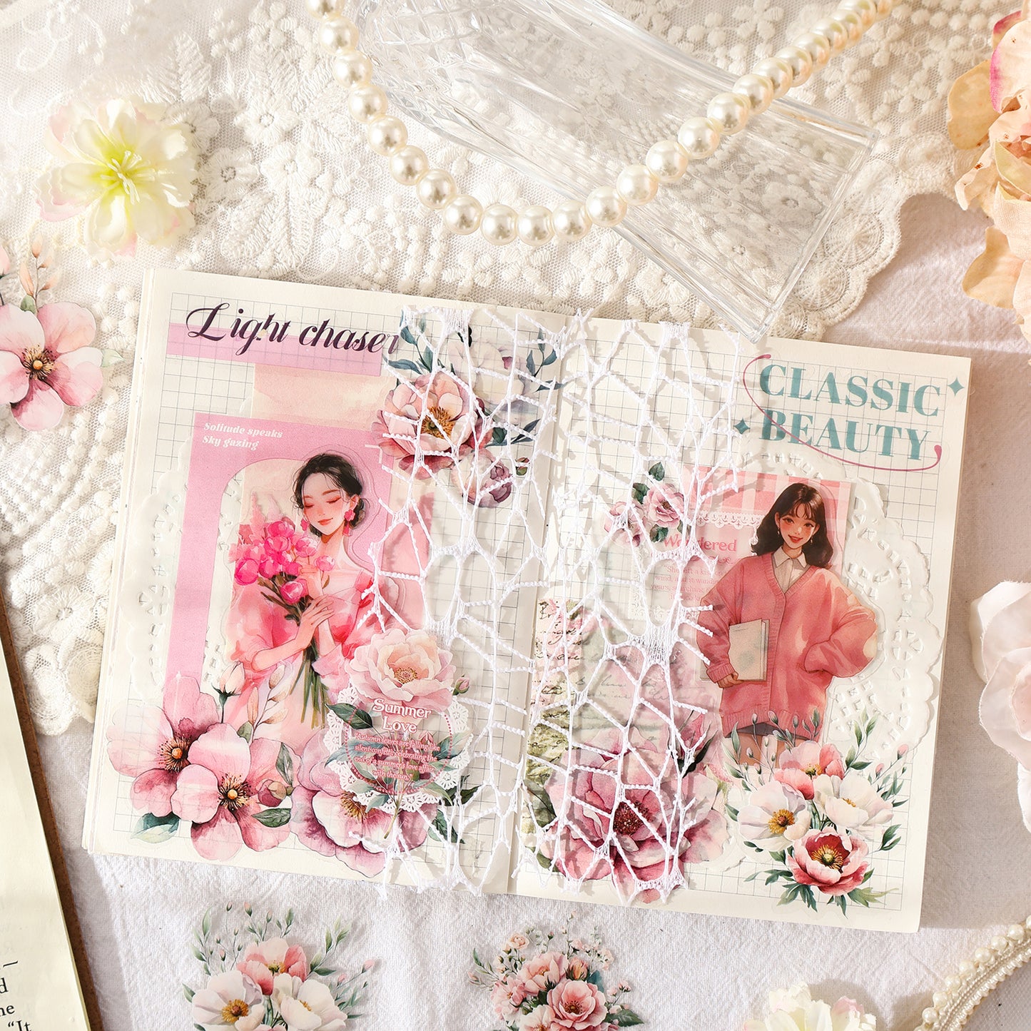 Vintage Flower Sticker 20pcs