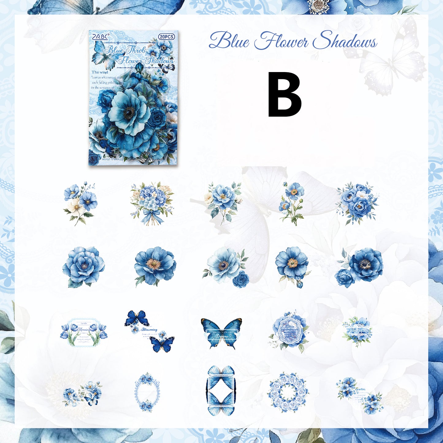 Vintage Flower Sticker 20pcs