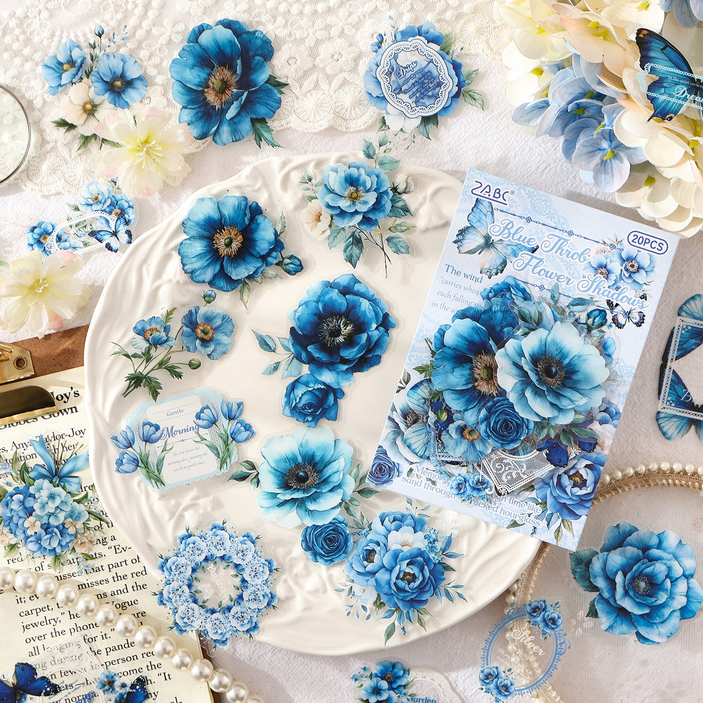 Vintage Flower Sticker 20pcs