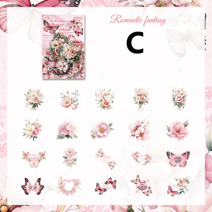 Vintage Flower Sticker 20pcs