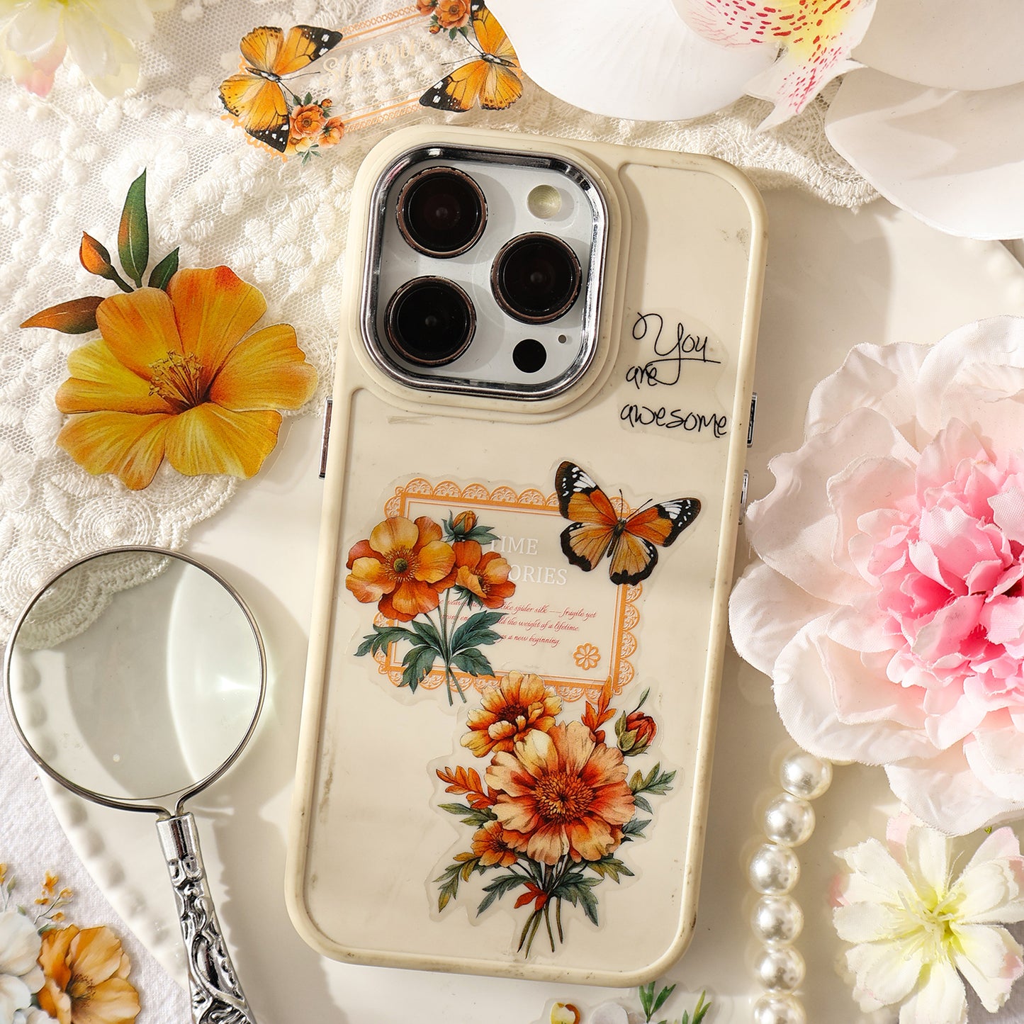 Vintage Flower Sticker 20pcs